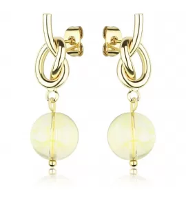 Женские висячие серьги с цитрином Everiot Select SE-LNS-0010