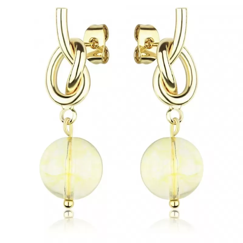 Женские висячие серьги с цитрином Everiot Select SE-LNS-0010