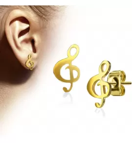 Женские серьги-гвоздики из стали "Скрипичный ключ" TATIC SE3302