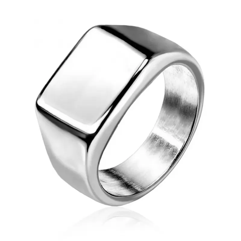 Кольцо-печатка (перстень) 5, 9, 14 и 18 мм из стали TATIC RSS-7685 с площадкой для гравировки надписей