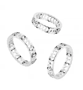 Женское кольцо из ювелирной стали TATIC RSS-8001 с сердечками