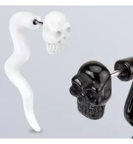 Серьга PiercedFish TAFX07 в форме черепа (имитация плага)