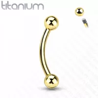 Изогнутая штанга из титана Pirslab T23CT-GD для пирсинга брови