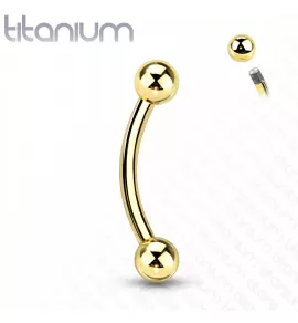 Изогнутая штанга из титана Pirslab T23CT-GD для пирсинга брови