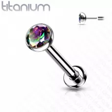 Серьга лабрет из титана (безрезьбовой пирсинг) Pirslab ITL04-VM для хряща уха, губ, носа