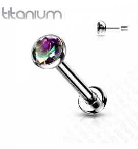 Серьга лабрет из титана (безрезьбовой пирсинг) Pirslab ITL04-VM для хряща уха, губ, носа
