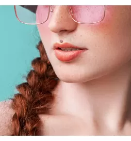 Серьга лабрет из титана (безрезьбовой пирсинг) Pirslab ITL04-VM для хряща уха, губ, носа