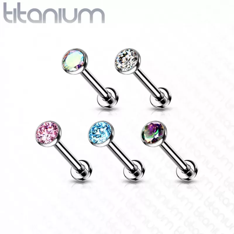 Серьга лабрет из титана (безрезьбовой пирсинг) Pirslab ITL04-VM для хряща уха, губ, носа