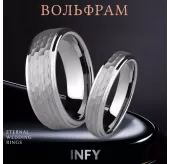 Кольцо из карбида вольфрама INFY R-TG-1163 с граненой поверхностью