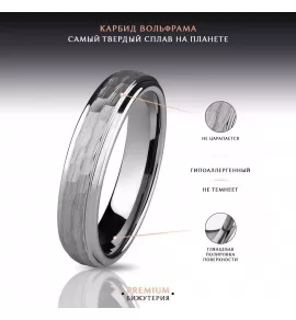 Кольцо из карбида вольфрама INFY R-TG-1163 с граненой поверхностью