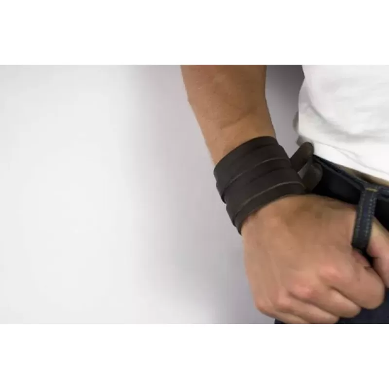 Широкий мужской браслет Scappa A-103 из коричневой кожи