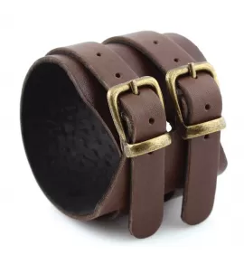 Широкий мужской браслет Scappa A-103 из коричневой кожи