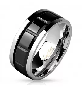 Кольцо мужское из стали Spikes --R-M4540  мужское, черное