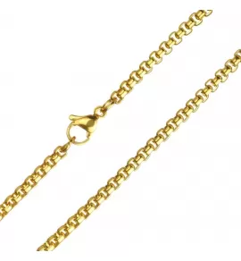 Цепочка из стали Everiot SN-XP-343 венецианское плетение, c золотистым покрытием