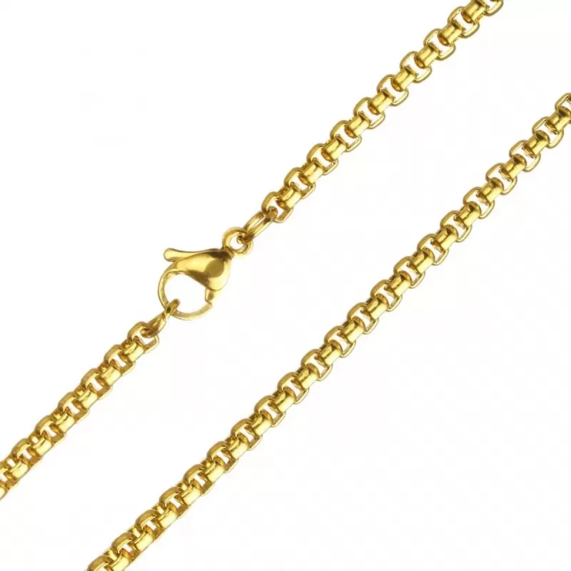 Цепочка из стали Everiot SN-XP-343 венецианское плетение, c золотистым покрытием