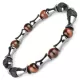 Браслет из лавы, гематита и камня бычий глаз на резинке Everiot Select LNS-2254