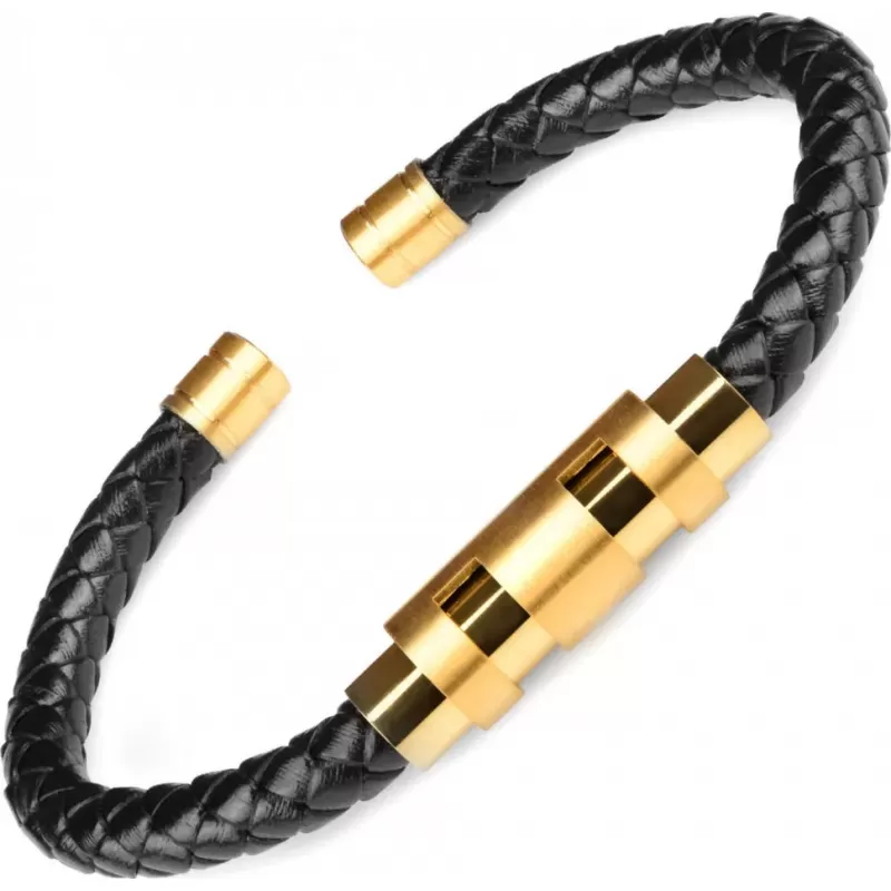 Жесткий кожаный браслет Everiot BC-MJ-1983 незамкнутый
