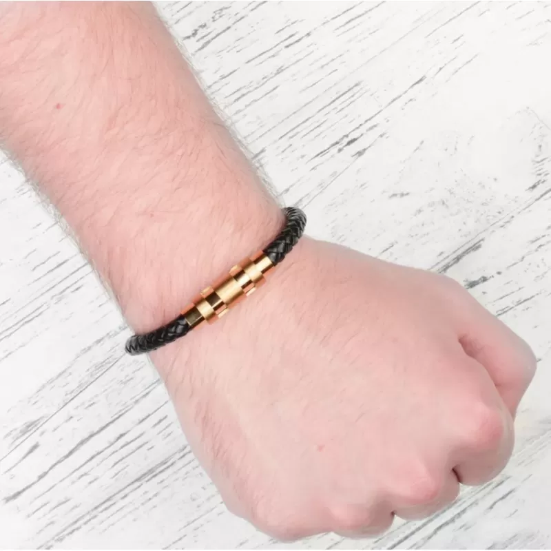 Жесткий кожаный браслет Everiot BC-MJ-1983 незамкнутый