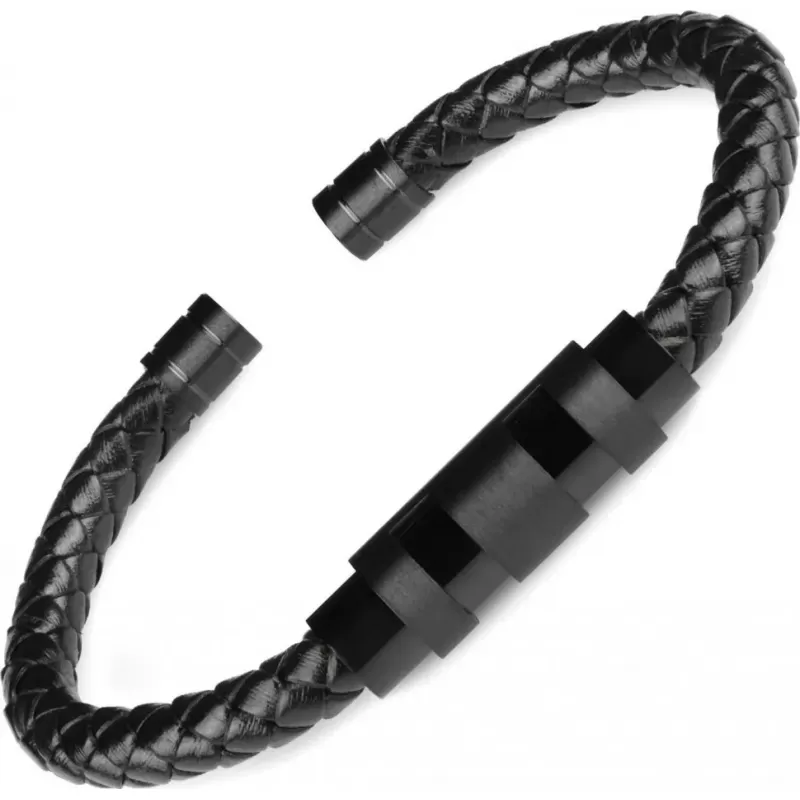 Жесткий кожаный браслет Everiot BC-MJ-1983 незамкнутый