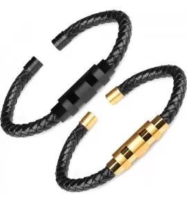 Жесткий кожаный браслет Everiot BC-MJ-1983 незамкнутый