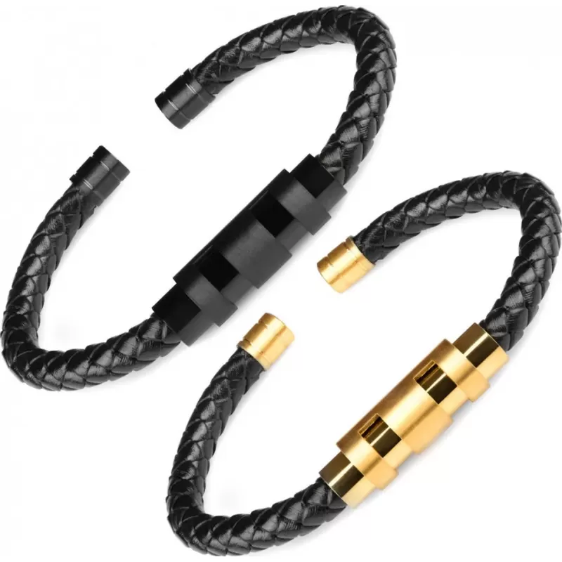 Жесткий кожаный браслет Everiot BC-MJ-1983 незамкнутый