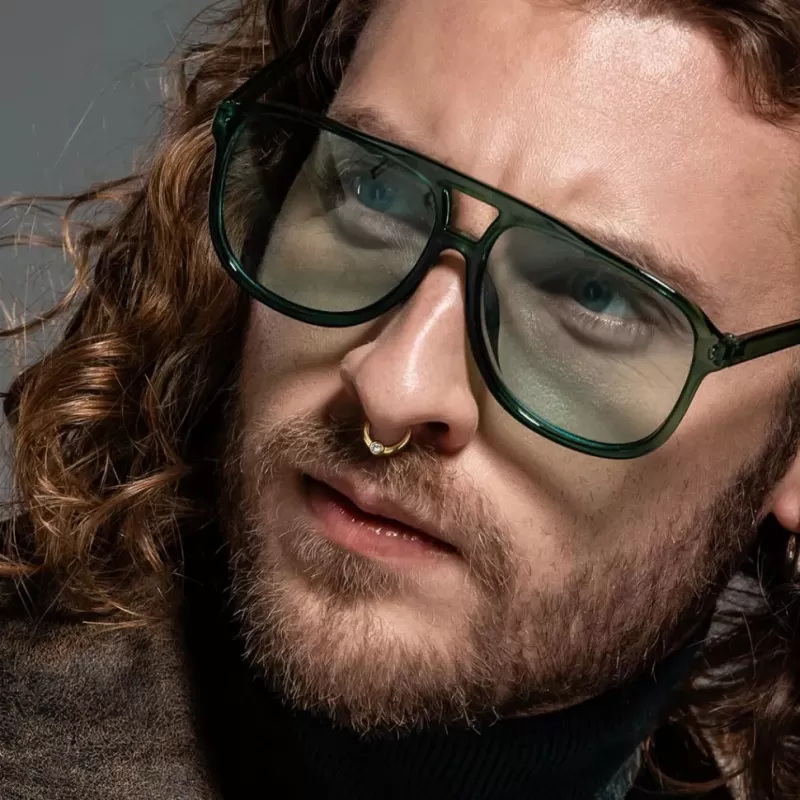 Кольцо кликер из стали с фианитом PiercedFish RH94-ST серьга для пирсинга септума носа, трагуса, хряща уха, хеликса, брови, губ