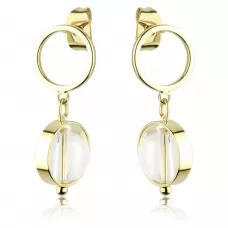 Женские серьги Everiot Select SE-LNS-0009 с круглыми подвесками и горным хрусталем