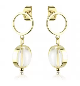 Женские серьги Everiot Select SE-LNS-0009 с круглыми подвесками и горным хрусталем