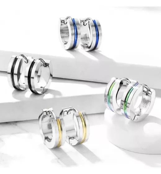 Женские серьги-кольца из медицинской стали Spikes SE3517