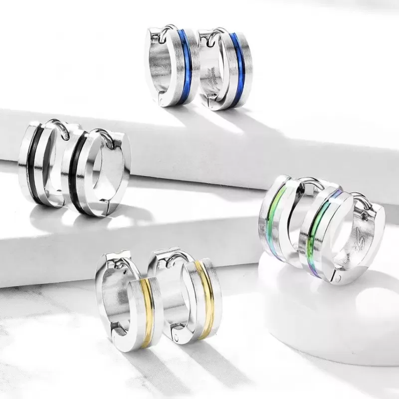 Женские серьги-кольца из медицинской стали Spikes SE3517