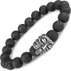 Черный мужской браслет из лавы на резинке "Майя" Everiot Select LNS-2049