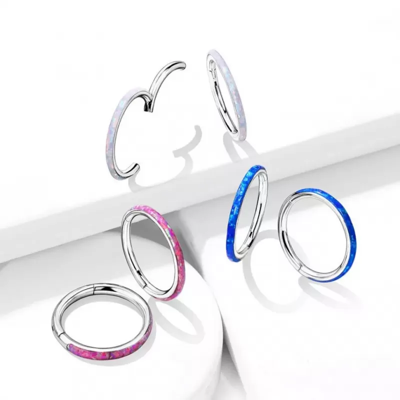 Кольцо кликер из титана Pirslab RHT43 серьга для пирсинга септума, трагуса и хеликса, брови, губ (диаметр от 8 мм до 10 мм), голубой