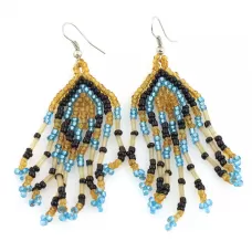 Серьги Indigo ING-RR-143 из бисера с бахромой