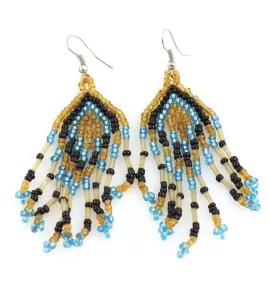 Серьги Indigo ING-RR-143 из бисера с бахромой