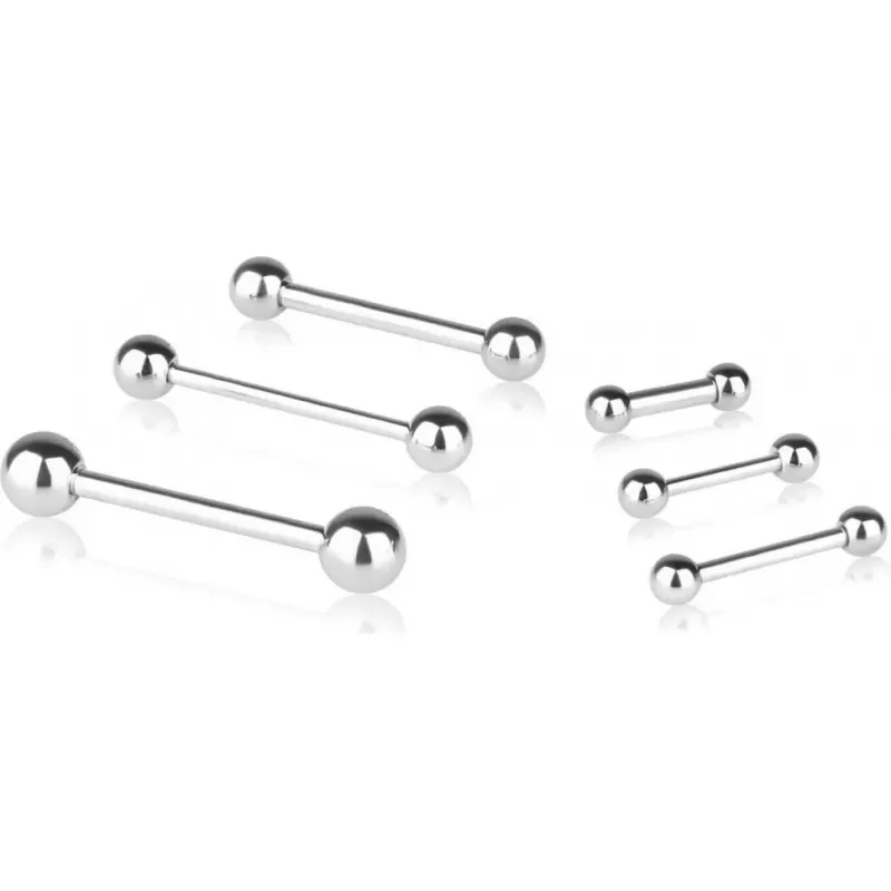 Штанга (1 мм, 1.2, 1.6 мм) из стали PiercedFish BS для пирсинга уха, хеликса, индастриала, языка, брови, сосков (от 6 мм до 51 мм длиной)