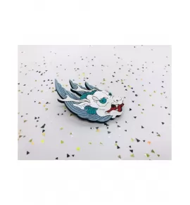 Брошь ручной работы из дерева «Дракон серебряный» COREYAGI ASC-DR06