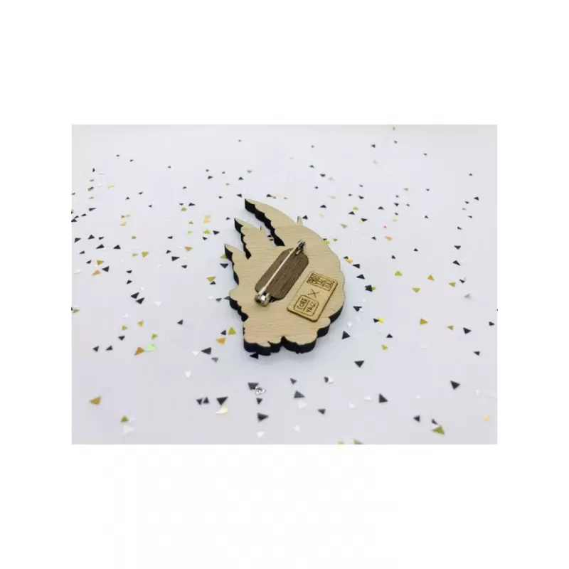 Брошь ручной работы из дерева «Дракон серебряный» COREYAGI ASC-DR06