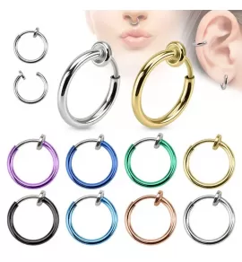 Пирсинг обманка (серьга клипса, имитация пирсинга) из стали Everiot SEP100 для уха, хеликс, губ, в нос, септум