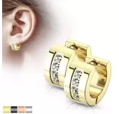 Женские серьги-кольца из стали с фианитами Spikes SE3527