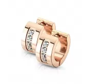 Женские серьги-кольца из стали с фианитами Spikes SE3527