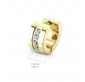 Женские серьги-кольца из стали с фианитами Spikes SE3527