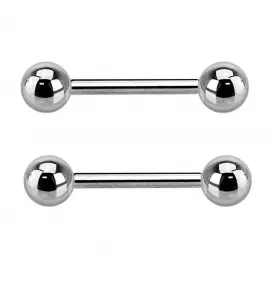 Штанги 2 шт. из стали PiercedFish 2xBS (1.2, 1.6 мм) для пирсинга уха, хеликса, индастриала, языка, брови, сосков (от 6 мм до 50 мм)