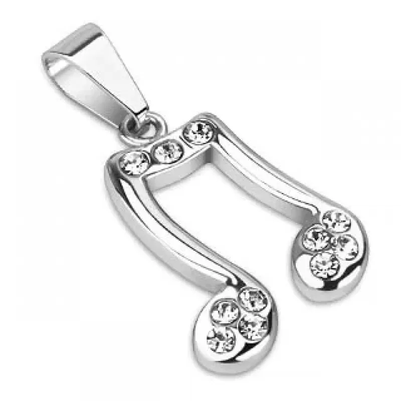 Кулон TATIC SSPHC-0114-2, в форме ноты, с фианитами