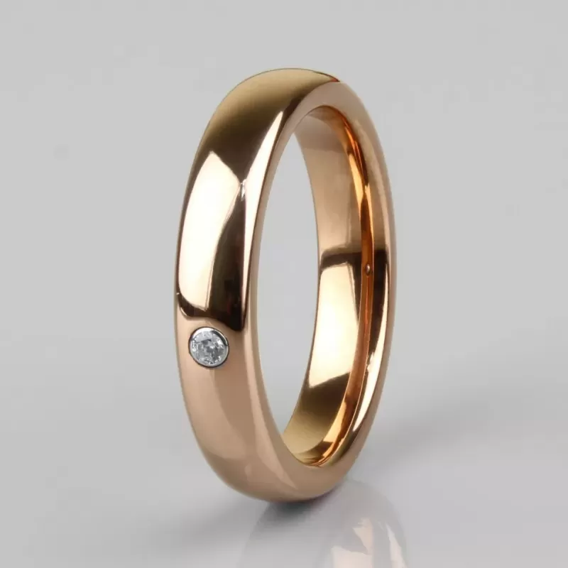 Кольцо из карбида вольфрама INFY R-TG-1144 обручальное с фианитом