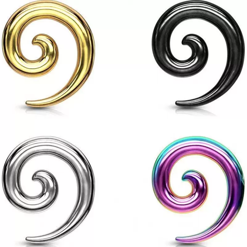 Стальная растяжка для тоннелей уха Piercedfish TSPR2 в форме спирали (улитка)