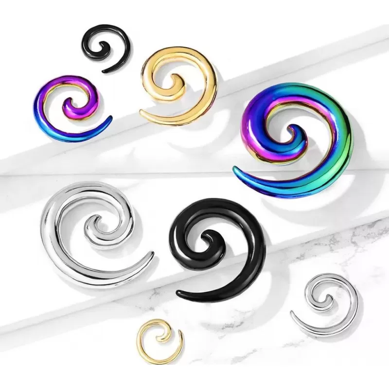 Стальная растяжка для тоннелей уха Piercedfish TSPR2 в форме спирали (улитка)