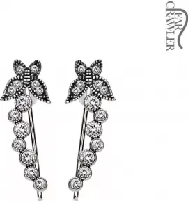 Серьги-зажимы TATIC EL-12 в форме бабочек с кристаллами