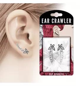 Серьги-зажимы TATIC EL-12 в форме бабочек с кристаллами