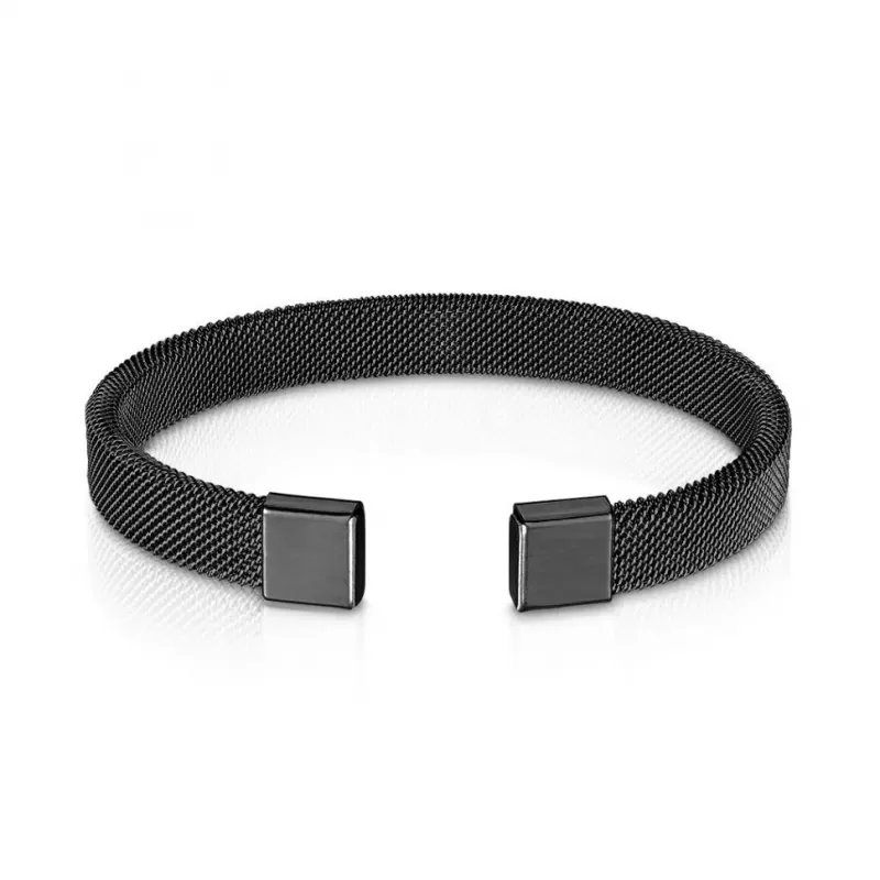 Жесткий сетчатый браслет-кафф из стали TATIC SBG-0995 незамкнутый