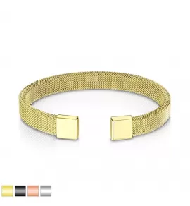 Жесткий сетчатый браслет-кафф из стали TATIC SBG-0995 незамкнутый